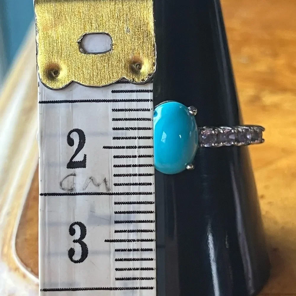 Sleeping Beauty Turquoise Tanzanite Sterling Silver Ring Size 9.75